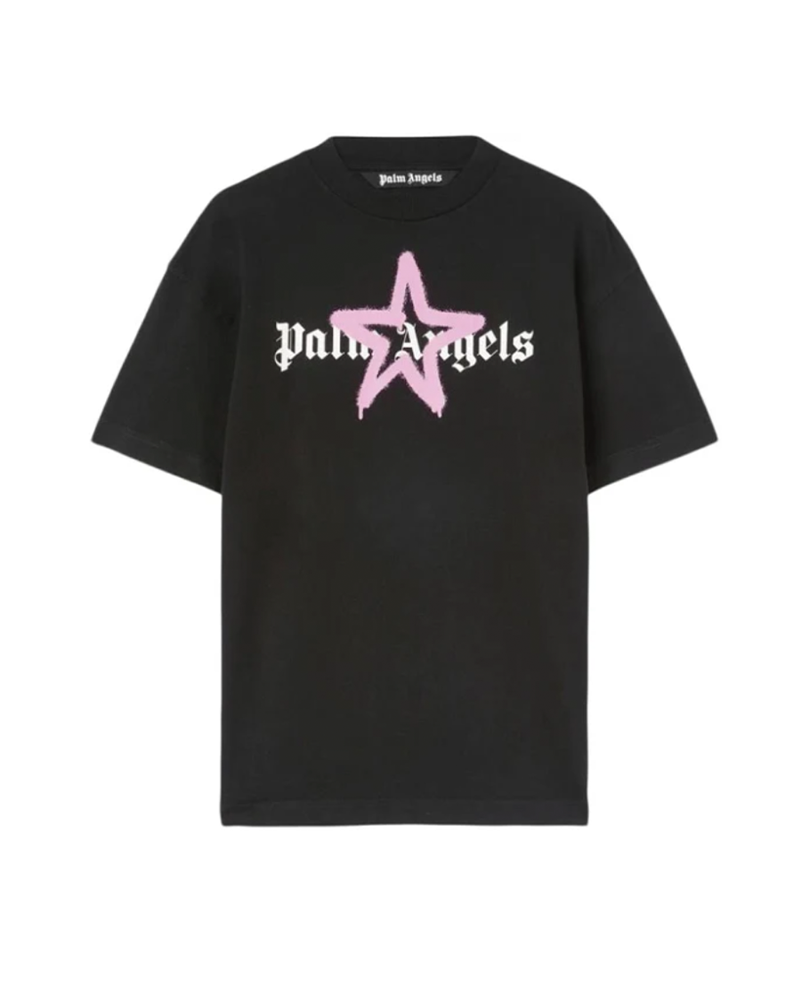Palm Angels Sprayed Tee Black Pink